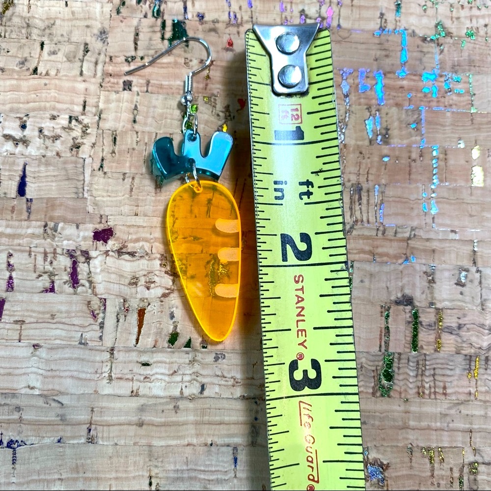 Acrylic Carrot Earrings - Picture 3 of 5
